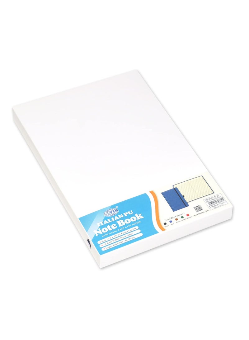 FIS Italian PU Cover Notebook, Size 13x21CM,,Single Line,96 Sheets,Ravenna,Blue -FSNBEX13X21RBL - Image 3