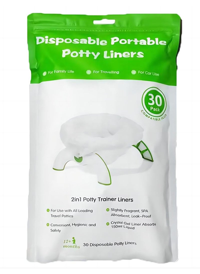 Generic 30 Disposable Potty Bags, Potty Liners Compatible with OXO Tot 2-in-1 Go Potty, Potty Refill Bags for Toddler Toilet, Universal Potty Training Bags Fit Most Potty Chairs, Seats, Portable Travel Toilet  - Image 1