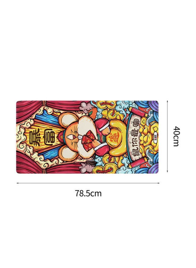BUBM Biyoumei National Trend Mouse Pad, Extra Large And Thick With Locked Edges, Gaming E-sports Wrist Rest, Office Desk Pad, Laptop Keyboard Pad, Student Writing Desk Mat Xjzd-e Mouse You Baofu - Image 1