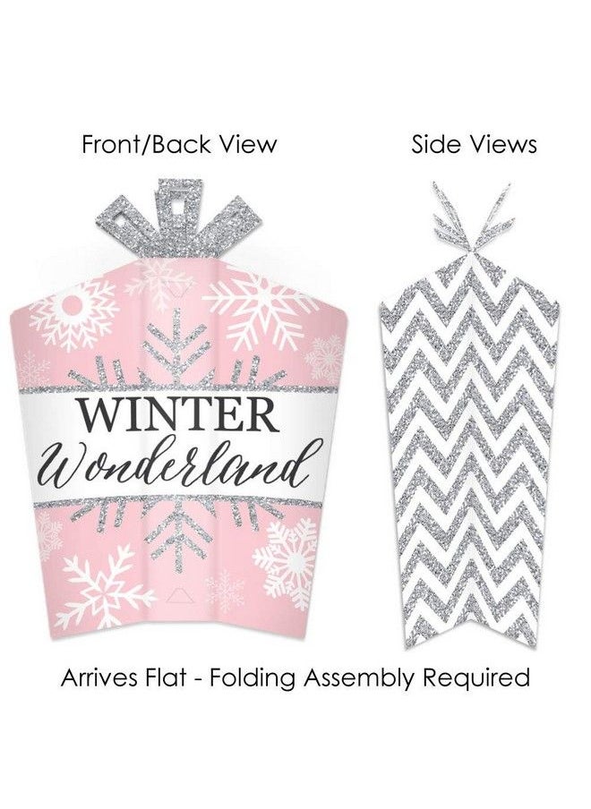 Big Dot of Happiness Pink Winter Wonderland Table Decorations Holiday Snowflake Birthday Party And Baby Shower Fold And Flare Centerpieces 10 Count  - Image 3