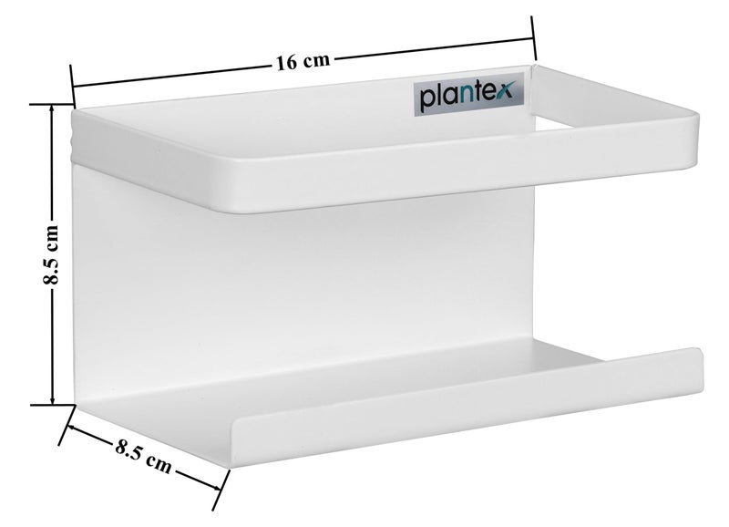 Plantex GI Steel Multi-Purpose Magnetic Shelf for Home/Fridge Organizer Spice Rack with Paper-Towel Holder/Kitchen Rack for Refrigerator (Big-Black) - Image 4