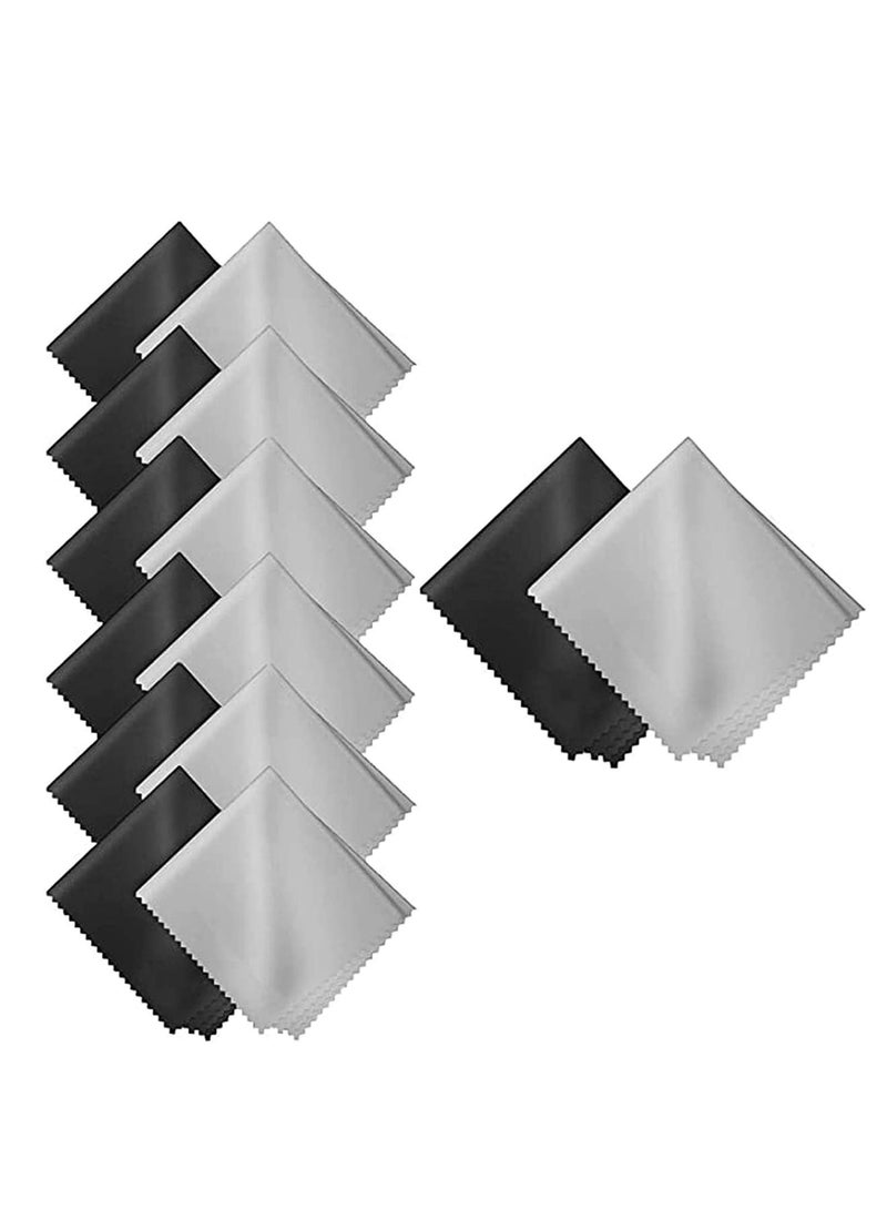 Suntown 20 Pack Gray Black Microfiber Cleaning Cloths - 15 x 18 cm Microfiber Glasses Cloth Great for Cleaning Eyeglasses, Cell Phones, Screens, Lenses, Glasses, Screens and All Delicate Surface - Image 1