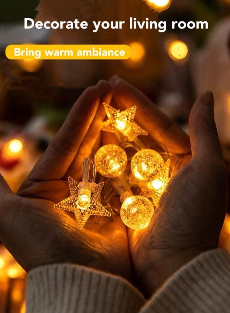 3M LED Fairy Lights, Outdoor String Lights for Decoration, Living Room Decoration Battery Operated, Decorative Lights for Christmas Home Decor Ramadan Decorations Balcony Decor Camping Party Garden Patio - Image 3