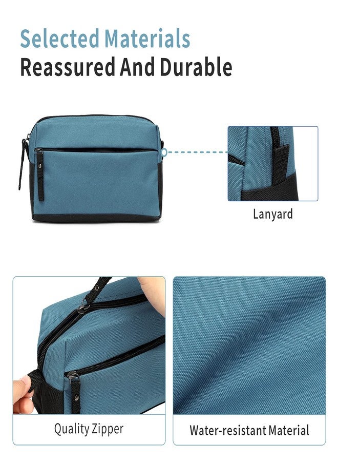 BuyAgain Toiletry Bag, Toiletry Travel Bathroom Bag Waterproof Cosmetic Make up Pouch Dopp Kit For Men or Women, Silver Blue - Image 4
