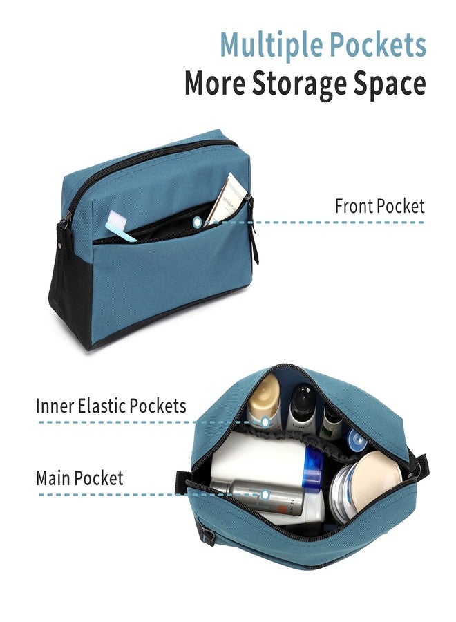 BuyAgain Toiletry Bag, Toiletry Travel Bathroom Bag Waterproof Cosmetic Make up Pouch Dopp Kit For Men or Women, Silver Blue - Image 5