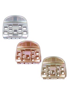 MISSY Missy Square Engraved Jawclips, Multicolor, 17 g (Pack of 3)  - Image 2