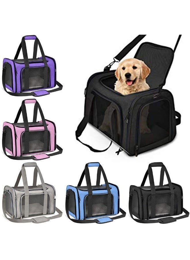 Soft-sided cat and dog carrier with fleece pillow for cats and small dogs, comfortable portable travel carrier for pets, safe for car seats - Image 1