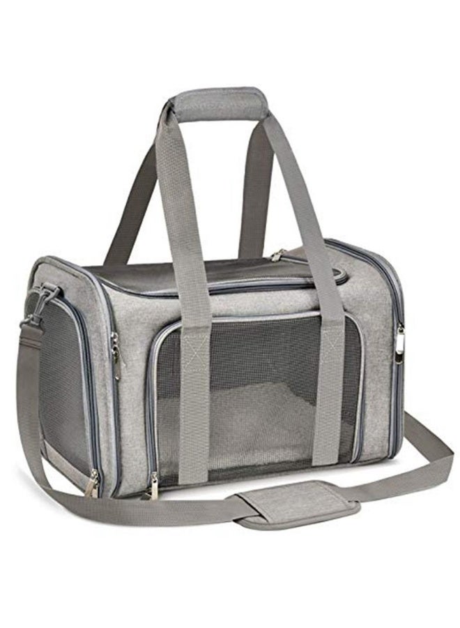 Soft-sided cat and dog carrier with fleece pillow for cats and small dogs, comfortable portable travel carrier for pets, safe for car seats - Image 5