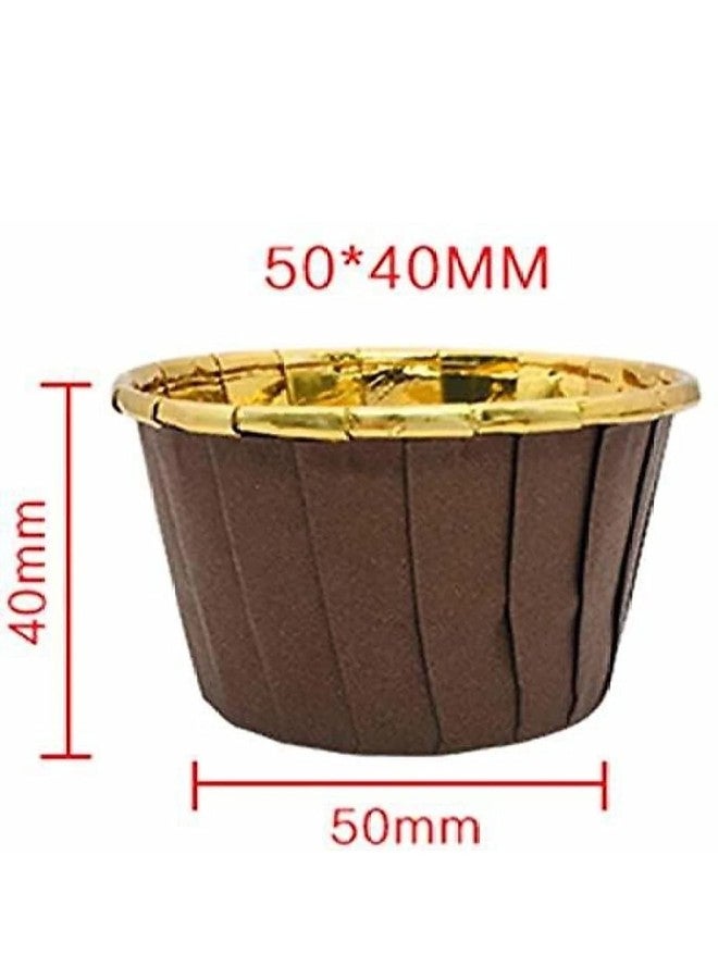 Bakerelation Bake and Serve Cupcake Liner Muffin Cups Baking Moulds Brown Golden - 10 Pcs Size is 50x40 - Image 2