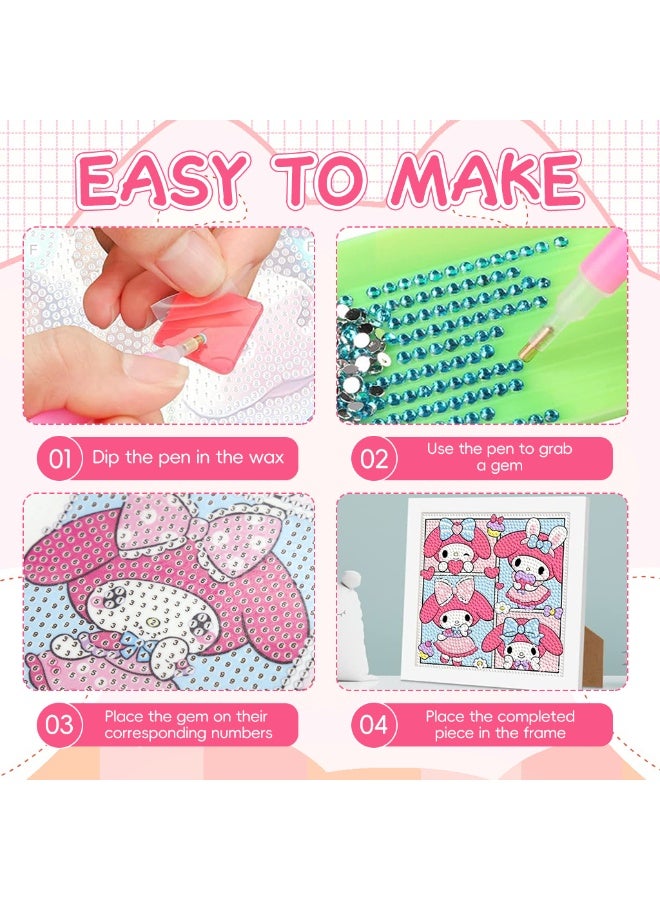 HANNEA® 5D Diamond Painting Kit for Kids, 7 X 7 Inch DIY Diamond Art Set with Wooden Frame, Cute Diamond Painting Craft Supplies DIY Full Dril Arts for Boys Girls Beginners, Desk Decoration - Image 4