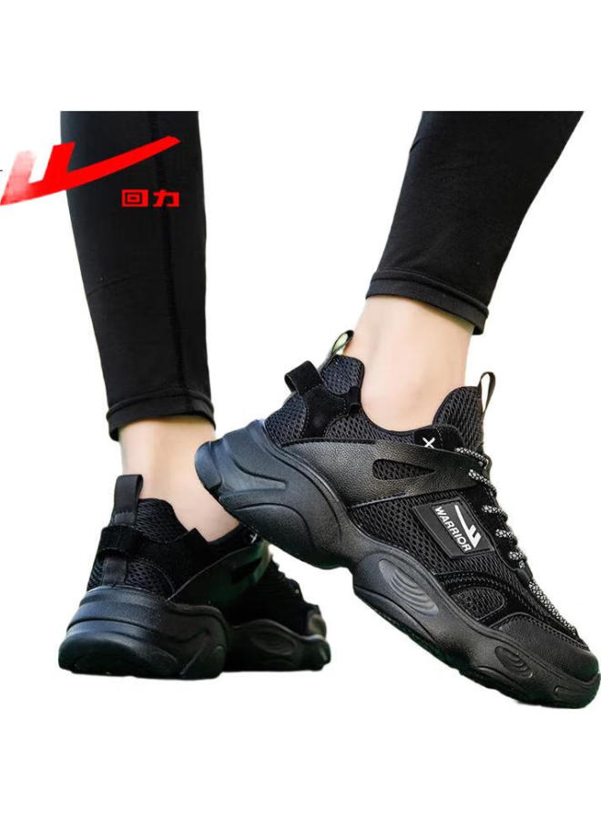 Pull Back Huili Men'S Shoes, Spring And Summer Breathable Mesh Casual Shoes, Versatile Fashionable Soft-Soled Sneakers For Men, 0421 Black, Size 41 - Image 1