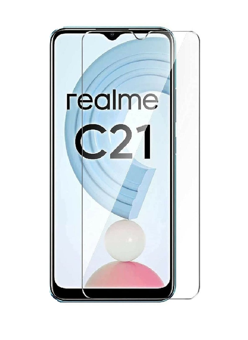 Super Tempered Glass Screen Protector Clear Designed For Realme C21  Full Screen Coverage And Bubble Free - Image 1