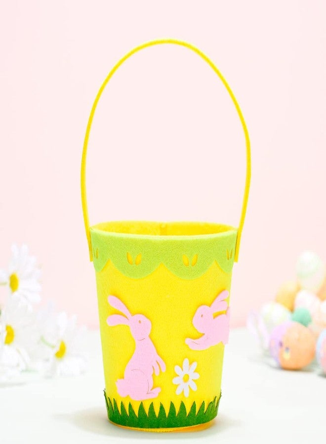 Prudance Easter Felt Baskets Easter Egg Bunny Hunting Basket with Handle Easter Party Decorations - Image 4