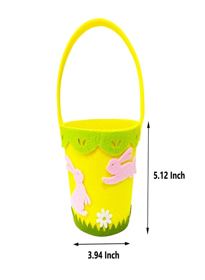 Prudance Easter Felt Baskets Easter Egg Bunny Hunting Basket with Handle Easter Party Decorations - Image 2
