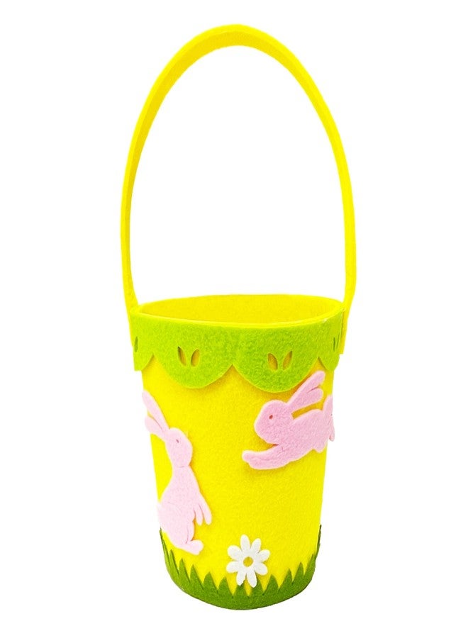 Prudance Easter Felt Baskets Easter Egg Bunny Hunting Basket with Handle Easter Party Decorations - Image 1