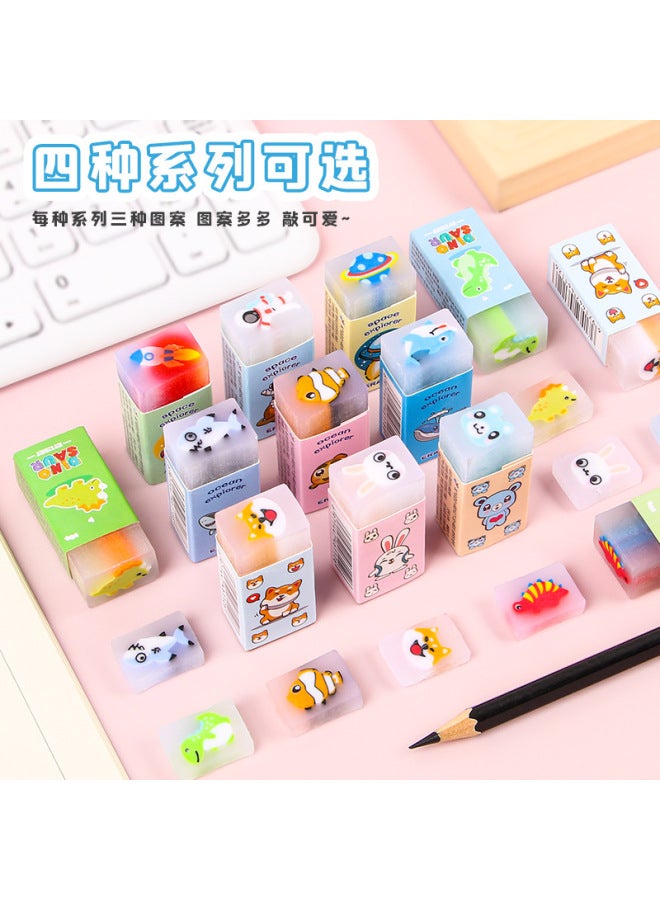 HELPS Creative Cartoon Rubber Children's Less Scrap Painting Cuttable Eraser Sandwich Eraser Cute Stationery For Primary School Students - Image 2