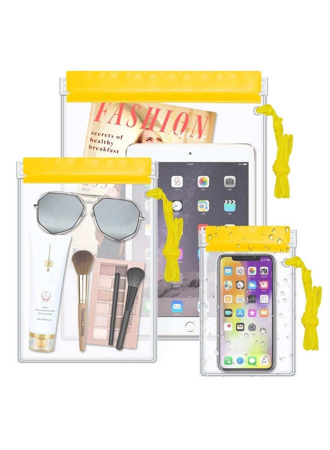 Meetory Clear Waterproof Bags Pouch Dry Bags For Camera Mobile Phone Maps Kayak Document Holder 3 Piece Set Waterproof Plastic Pouch Utility Bags  - Image 3