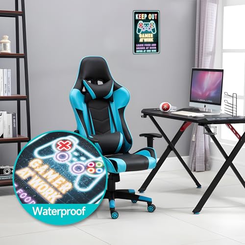 LUHIMO Keep Out Gamer at Work Sign - Cool Waterproof and Rust-proof Plastic Neon Gaming Posters Signs For Bedroom Door Wall Decor - Gift For Teen Boys, Boyfriend 12" * 8" - Image 4