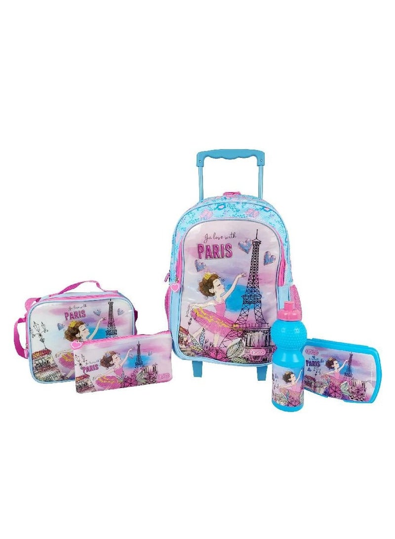 روكو حقيبة بعجلات اقتصادية 5 في 1 من باريس مع ملحقات