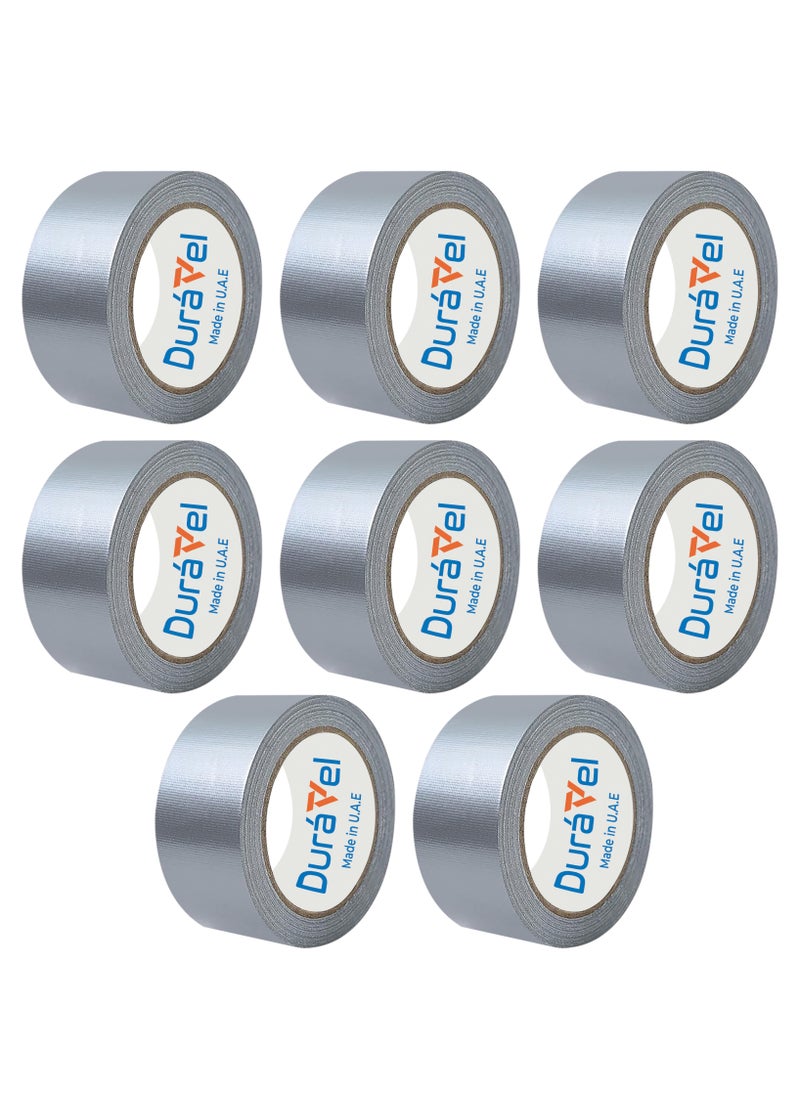 Duravel - Duravel 8 Roll Duct Tape | 2 inches x 30 yards Strong Adhesive Grey Tape for Packing, Kitchen Home, Office, Indoor & Outdoor Use - Image 1