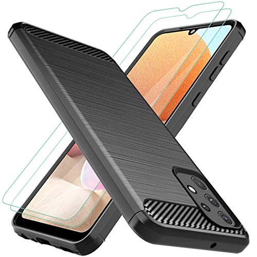 Osophter for Galaxy A32 4G Case,Samsung A32 4G Case with Screen Protector Shock-Absorption Flexible TPU Rubber Protective Cell Phone Cover for Samsung Galaxy A32 4G 6.4"(Black) - Image 1