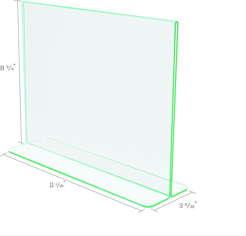 Deflecto ديفليكتو 5991890 حامل لافتات صورة ممتازة بحواف خضراء أكريليك 11 × 8 12 إدراج شفاف - Image 5