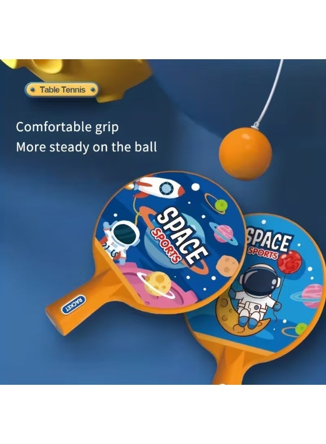 Goolsky 2pcs Youngsters's Parent-Youngsters Toys Birthday Gift Space Hanging Table Tennis Racket Exercise Training Eyes Indoor Trainer 3 Years Old+ - Image 4