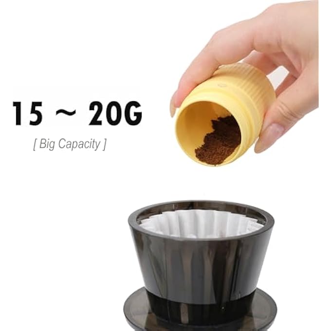 AOOEDDI Nuttii Manual Coffee Grinder Cnc Stainless Steel Conical Burrs Internal Adjustable Settings For Even Grinding Series Handheld Grinder Suitable For GiftsYellow - Image 5