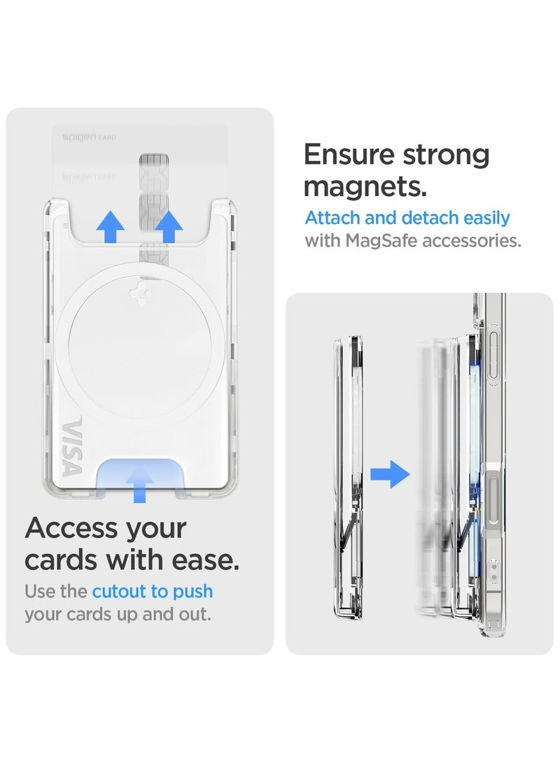Spigen Ultra Hybrid (MagFit+) Dual Side Magnetic MagSafe Wallet Card Holder [3-4 Cards] for iPhone 16 Pro Max / 16 Pro / 16 Plus / 16 / iPhone 15/14/13/12 series - Crystal Clear  - Image 5