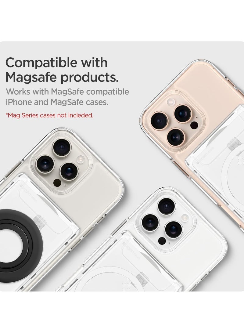 Spigen Ultra Hybrid (MagFit+) Dual Side Magnetic MagSafe Wallet Card Holder [3-4 Cards] for iPhone 16 Pro Max / 16 Pro / 16 Plus / 16 / iPhone 15/14/13/12 series - Crystal Clear  - Image 2