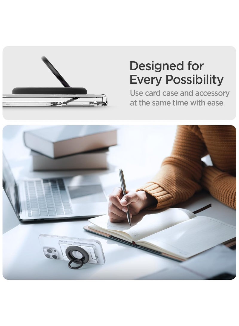 Spigen Ultra Hybrid (MagFit+) Dual Side Magnetic MagSafe Wallet Card Holder [3-4 Cards] for iPhone 16 Pro Max / 16 Pro / 16 Plus / 16 / iPhone 15/14/13/12 series - Crystal Clear  - Image 3