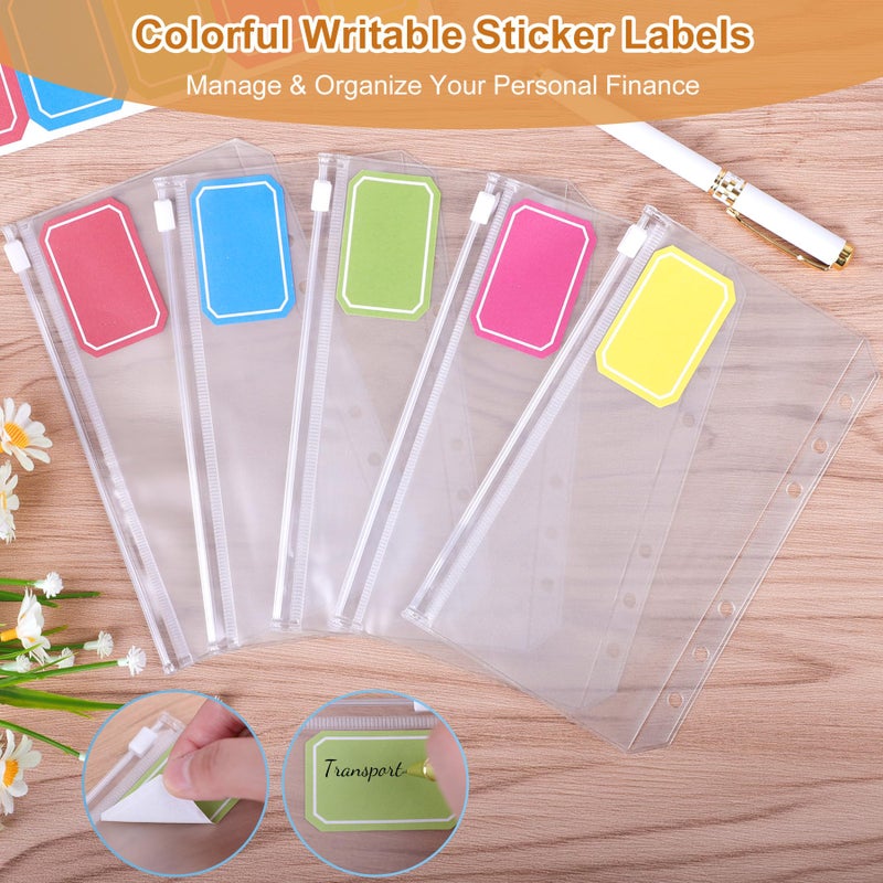 Antner Budget Binder with Zipper Envelopes, Money Organizer for Cash, Cash Envelopes for Budgeting, Budget Planner Savings Binder with Cash Envelopes & Colorful Stickers for Money Saving, Dark Yellow - Image 5