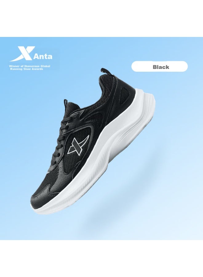 XTEP أحذية جري نسائية صيفية جديدة شبكية قابلة للتنفس خفيفة الوزن ماصة للصدمات أحذية جري عادية سوداء - Image 2