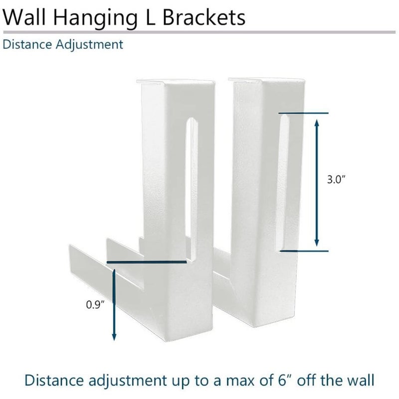 MOIZ حامل شاشة بروجكتور عالمي مع تركيبات/حامل، قابل للتعديل 6 بوصات، تركيبات/خطاف، سعة وزن 25 كجم، أبيض - Image 3