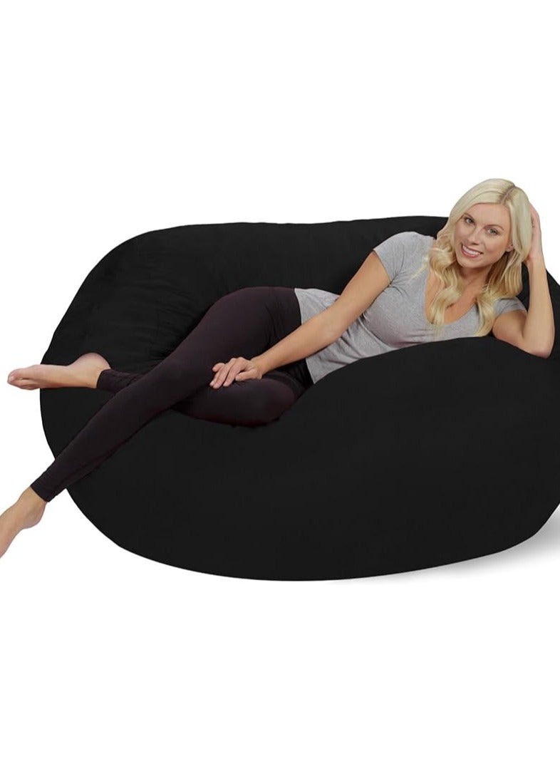 Comfy كيس حبوب الفاصولياء الكلاسيكي المريح من المخمل الأسود مقاس XL مع حشوة من الفاصولياء البكر - Image 2