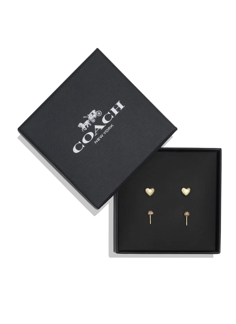 COACH Signature Heart Lollipop Stud Earring SE