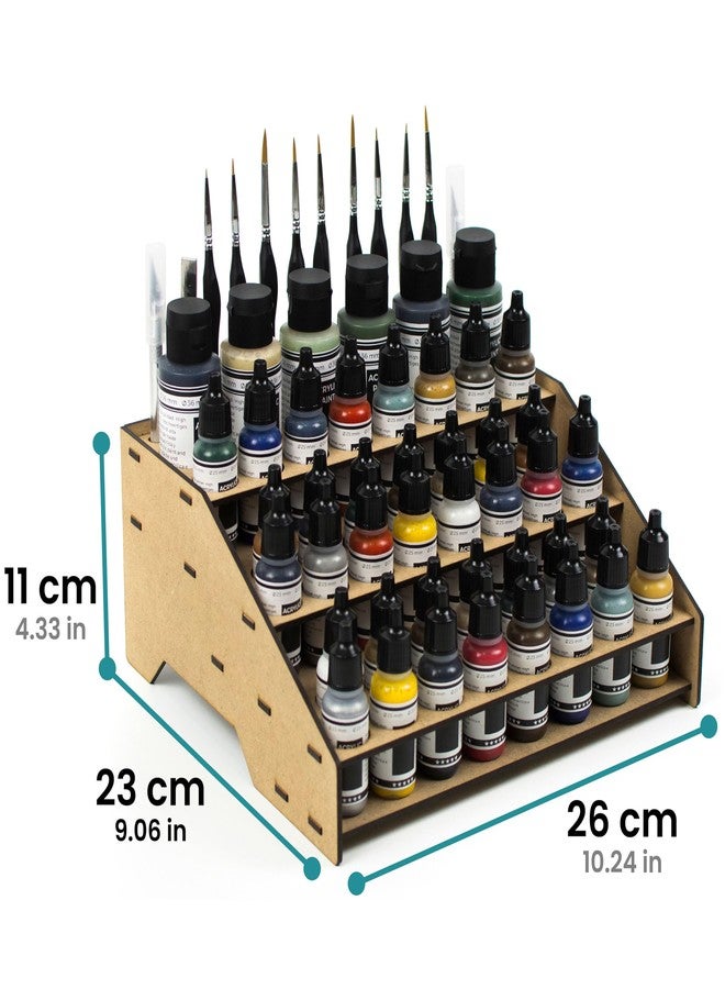 PROSCALE Paint rack organizer stand for modeling and miniatures. Vallejo paint rack kit Vallejo Army paint holder brushes miniatures modeling models (Rack A) - Image 2
