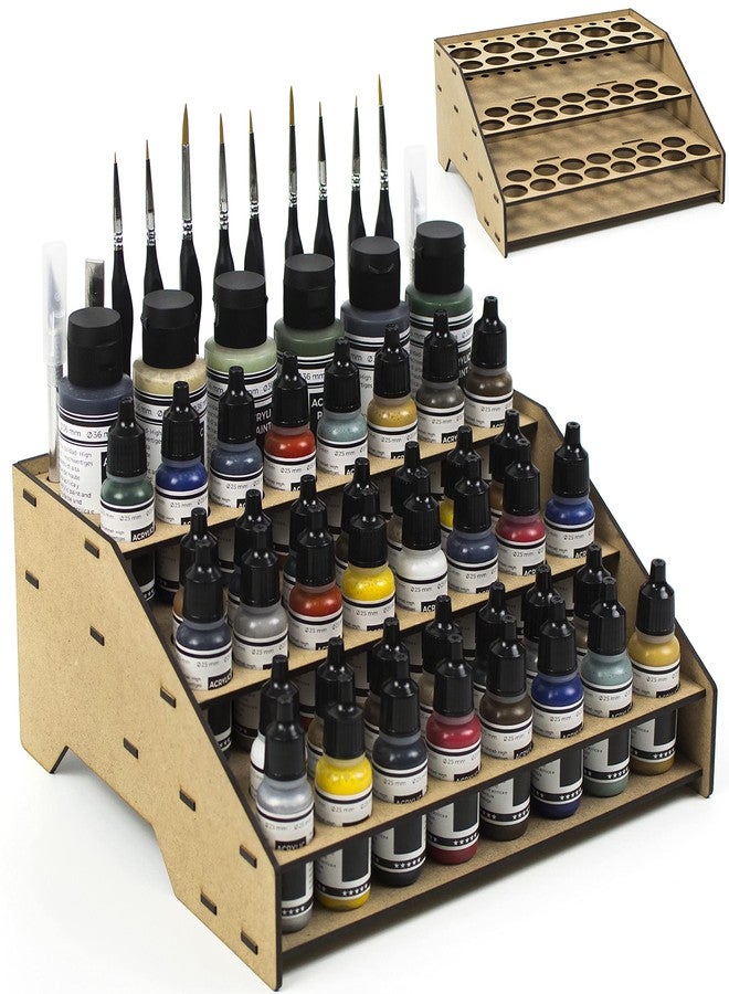 PROSCALE Paint rack organizer stand for modeling and miniatures. Vallejo paint rack kit Vallejo Army paint holder brushes miniatures modeling models (Rack A) - Image 1