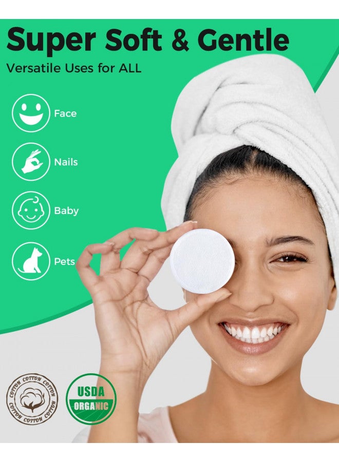 ProCIV Reusable Makeup Remover Pads, 18 Packs Washable Organic Bamboo Reusable Cotton Rounds for All Skin Types & Toner with Laundry Bag, Eco Friendly Zero Waste Reusable Cotton Pads for Woman (White) - Image 3