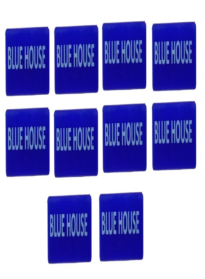 MOREL CLASS BLUE HOUSE BADGE IN BLUE ACRYLIC PINBACK USE FOR SCHOOL, COLLEGE CLASSES, OFFICE STAFF, NAME BADGE, YOU CAN CUSTOMIZE BATCH |PACK OF 10| - Image 1