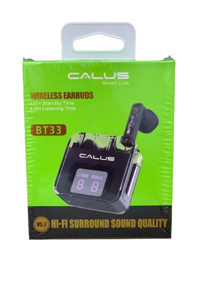 CALUS - BT33 Wireless in-Ear Bluetooth Airpods with Charging Case Built-in Microphone HiFi Pro Sound Quality Enhanced Noise Cancellation Extra Long Working Time Waterproof Headset Black - Image 1