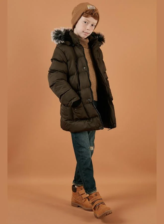 Lela Lela Plush Lined Detachable Hooded Water-Resistant Winter Coat Boy's COAT 5760022