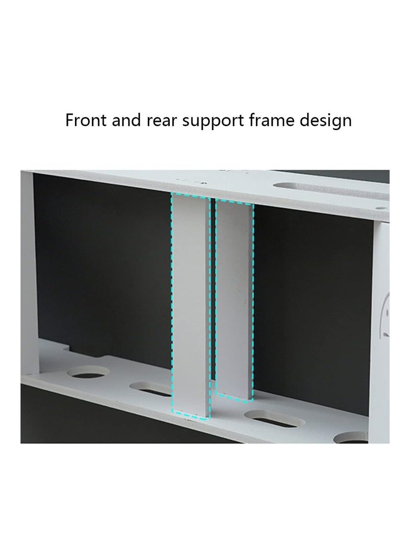 Eworld Stylish Wall-Mounted Router Rack for Wi-Fi Router, Set-Top Box, Light Cat Box, and More, Includes Doors and Patch Panel Shielding Box for Neat Storage, White.  - Image 4