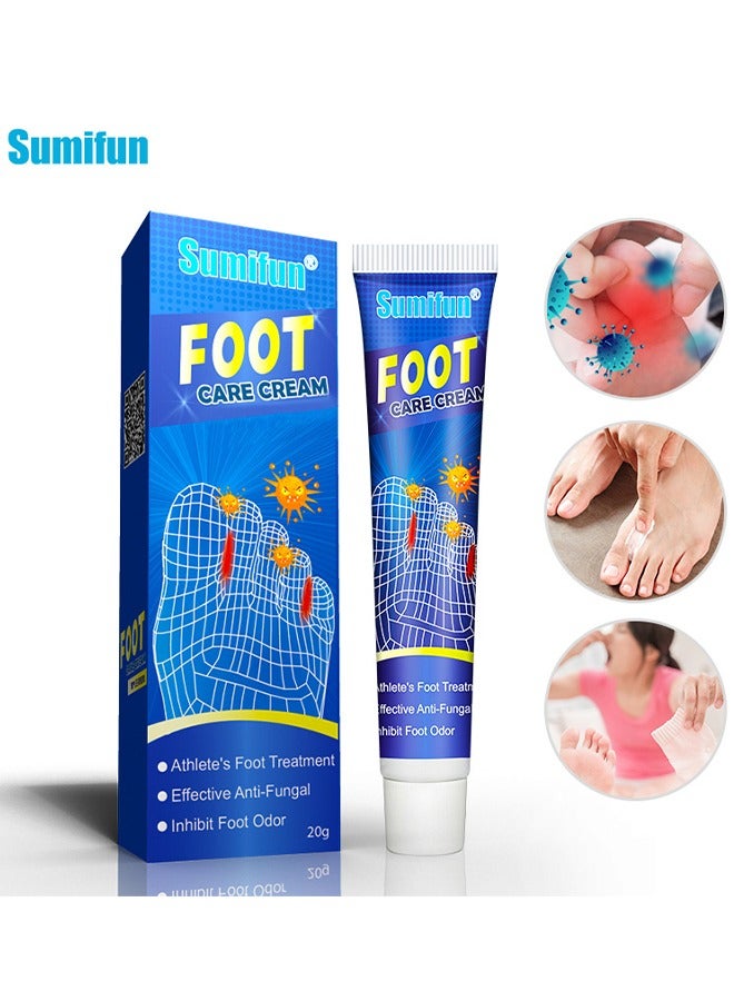 Sumifun Dual Action Athletes' Foot Cream, Athlete's Foot Odor Foot Cream, Antifungal Cream, Antibacterial Cream For Athletes' Foot, Sterilization Treatment Anti-Infection Foot Care Repair 20G - Image 1