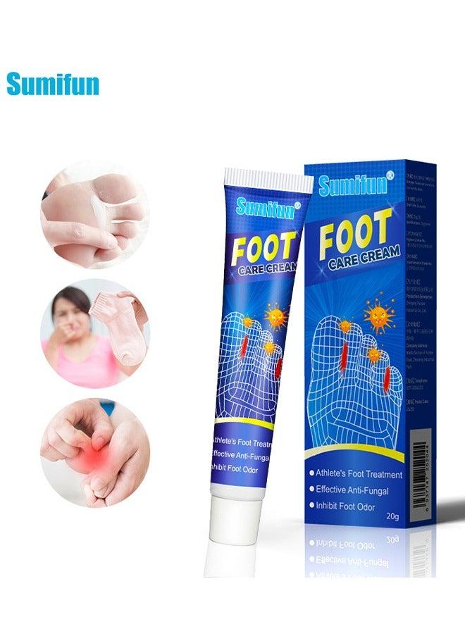 Sumifun Dual Action Athletes' Foot Cream, Athlete's Foot Odor Foot Cream, Antifungal Cream, Antibacterial Cream For Athletes' Foot, Sterilization Treatment Anti-Infection Foot Care Repair 20G - Image 2