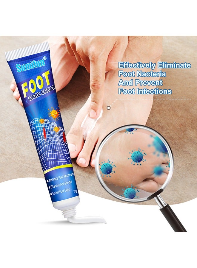 Sumifun Dual Action Athletes' Foot Cream, Athlete's Foot Odor Foot Cream, Antifungal Cream, Antibacterial Cream For Athletes' Foot, Sterilization Treatment Anti-Infection Foot Care Repair 20G - Image 5