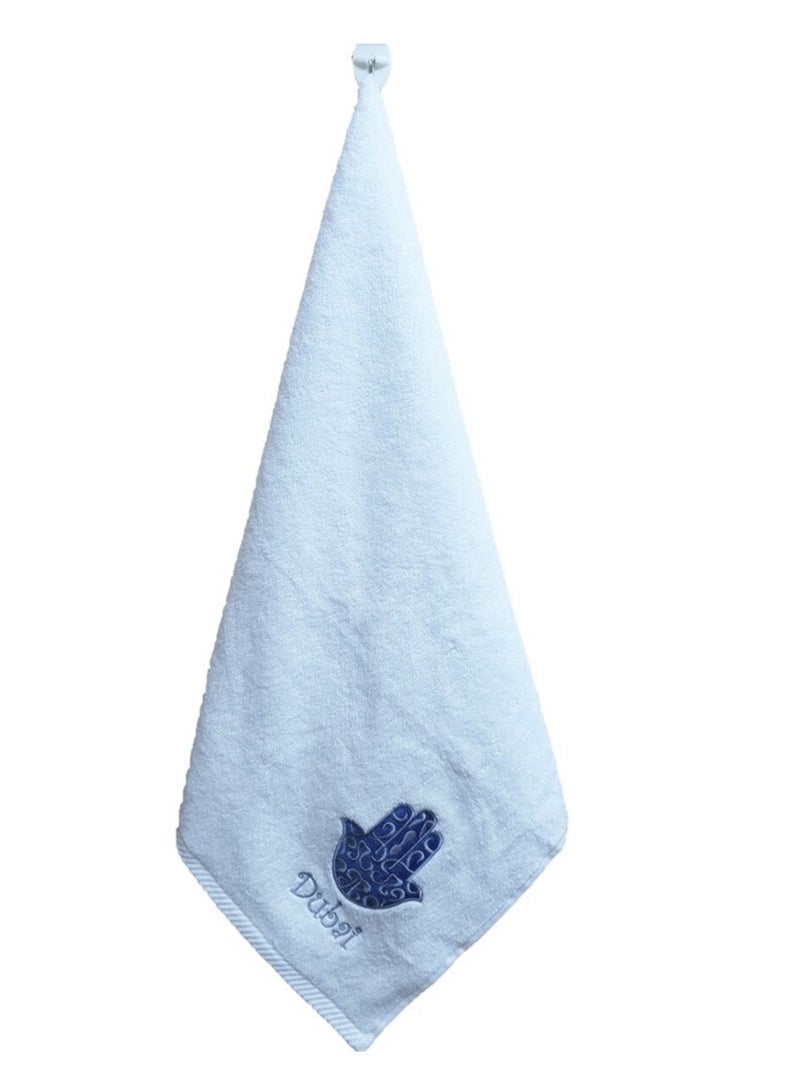 بروماس منشفة أطفال بيضاء ومنشفة يد عالية الجودة. يد فاطمة دبي للتصميم. 100٪ قطن. ملمس ناعم من أجل راحتك. الحجم 100 × 51 سم - Image 2