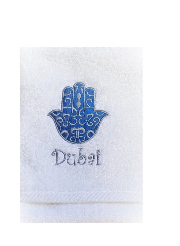 بروماس منشفة أطفال بيضاء ومنشفة يد عالية الجودة. يد فاطمة دبي للتصميم. 100٪ قطن. ملمس ناعم من أجل راحتك. الحجم 100 × 51 سم - Image 3
