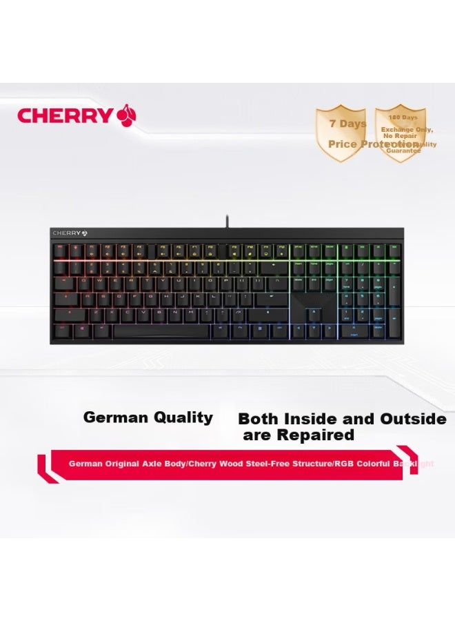 Cherry Mx2.0s Mechanical Keyboard Gaming Keyboard Office Keyboard Computer Keyboard Rgb Backlit Keyboard Wired Keyboard Cherry Non-steel Structure Black Red Switch