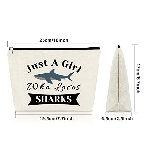 Sazuwu Shark Gifts for Girls Makeup Bag Shark Lover Week Birthday Gifts Animal Lovers Cosmetic Bag Christmas Graduation Present Cosmetic Travel Pouch - Image 4